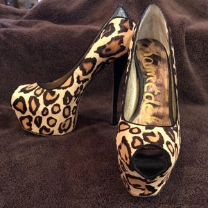 Sam Edelman leopard print platform heels